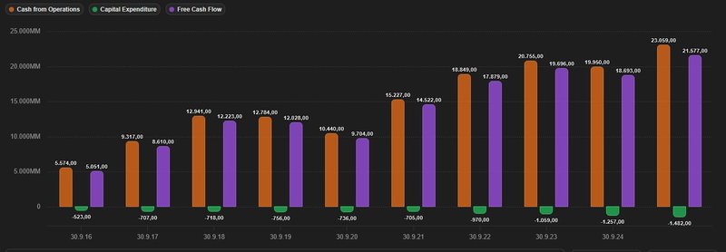 Free Cashflow Entwicklung_Visa
