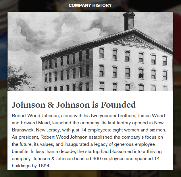Gründung 1886 Johnson & Johnson